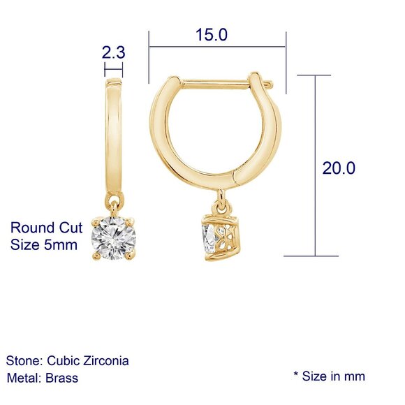 Bryn Round Dangle Hoop Earrings - Picture 2 of 2